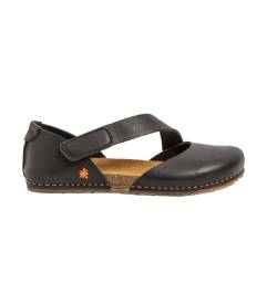 Art für Damen. 103842010003_001 Ledersandalen 0384 Kreta schwarz (38), Wohnung, Klettverschluss, Lässig von Art