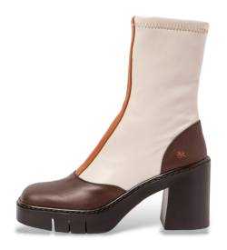 Art für Damen. 1197311X8003_0MU Lederstiefeletten 1973 weiß (38), Beige, 8 bis 10 cm, Reißverschluss, Lässig von Art