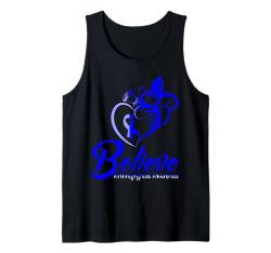 Arthrogryposis Awareness Believe Faith Schmetterling Blau Blume Tank Top von Arthrogryposis Awareness Products (Lwaka)