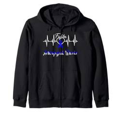 Arthrogryposis Awareness Warrior Heartbeat Fight Blaues Band Kapuzenjacke von Arthrogryposis Awareness Products (Lwaka)