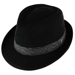 Ascentix Herren Fedora & Trilby, Einfarbig Einheitsgröße Gr. X-Large, Schwarz von Ascentix