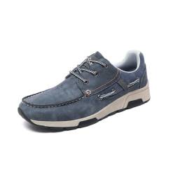 Asifn Herren Freizeitschuhe Sommer Mode Atmungsaktive Turnschuhe Weiche Bequeme Schnürschuhe Wanderschuhe rutschfeste Fahrschuhe Blau 40 EU von Asifn