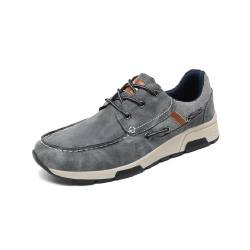 Asifn Herren Freizeitschuhe Sommer Mode Atmungsaktive Turnschuhe Weiche Bequeme Schnürschuhe Wanderschuhe rutschfeste Fahrschuhe Grau 39 EU von Asifn