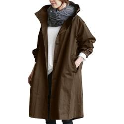 Asija Damen Regenjacke Kapuzenjacke Damen Regenjacken Damen Atmungsaktiv Reißverschluss Auskleidung Kapuze Jacke Jacken mit Taschen Einfarbig Regenjacke Regenmantel Trenchcoat Damen grey S von Asija