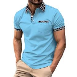 Asija Men's Poloshirt für Herren Kurzarm Polo Shirt Schnelltrocknend Atmungsaktives Polo-Shirts mit Taschen Poloshirt Herren Solid Polohemd Herren Beliebte Trends 2024 Sommer Slim fit Golf Sports von Asija