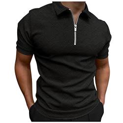 T Shirt Herren,Poloshirt Kurzarm Polokragen geknöpft Logo-Stick Mittelblau Kurzarm Giraffe Stickerei Slim Fit schwarz weiß blau grau Sports Outdoor Sport geeksport Tennis von Asija