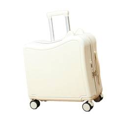 Kinder-Reisekoffer, Handgepäckgröße, verstellbare Zugstange, 50,8 cm, leichtes Trolley-Gepäck, Reisegepäck für Flugzeuge und Business, Weiß von AsrMyjcx