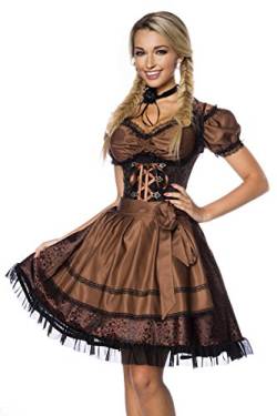 Atixo Damen Premium Dirndl mit Bluse Kleid für besondere Anlässe, braun/schwarz, XS von Atixo