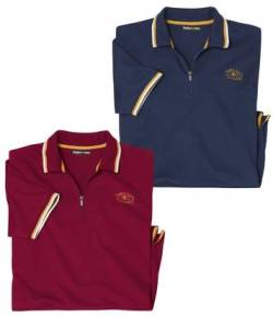 2er-Pack Poloshirts Explorer mit RV-Kragen von Atlas For Men