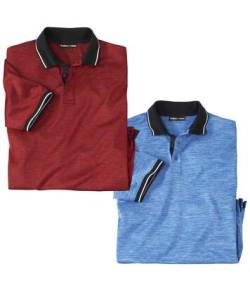 2er-Pack melierte Poloshirts Sport von Atlas For Men