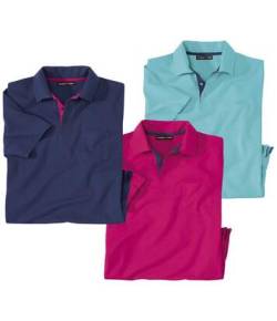 3er-Pack einfarbige Poloshirts von Atlas For Men