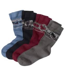 4 Paar Socken mit Jacquard-Motiv von Atlas For Men