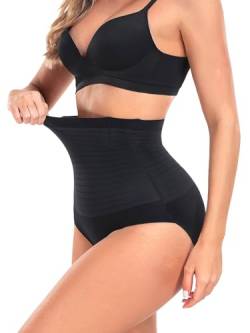 Attraco Bauchweg Unterhose DamenShapewear Damen Miederhose hoher Taille Unterwäsche Bauchkontrolle Miederpant weicher und bequemer Body Shaper für Frauen Schwarz M von Attraco