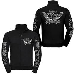 Auf alte Götter und Gute Freunde - Jacke Stehkragen S-XXXL, Met Saufen Wotan Odin Wikinger Freundschaft Böhse Tattoo Fan (DE/NL/SE/PL, Alphanumerisch, S, Regular, Regular, schwarz) von Auf alte Götter und Gute Freunde