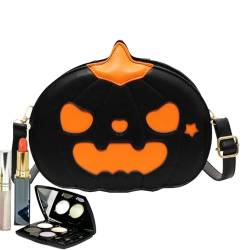 Aufquwk Halloween tasche,tasche, Damen Halloween tasche, Süße Halloween-Umhängetasche, Halloween-PU-Leder-Geldbörsen-Umhängetasche von Aufquwk