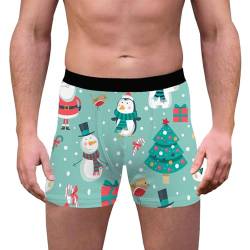 Aukbays Weihnachtsboxshorts Herren 2024 Weihnachten Herren Sexy Mode Trend Digital Bedruckte Unterwäsche Mit Weich Bequemen Atmungsaktiven Unterhosene Christmas Motiv Boxershorts von Aukbays