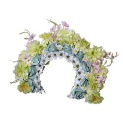 Buntes Blumen-Stirnband, doppelseitiger Haarkranz, Hochzeit, Party, Kostüm, Kopfschmuck für Braut, Damen, Haar-Accessoire von Aurgiarme