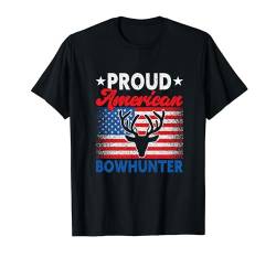 USA Flag Proud American Bow Hunter Funny Bowhunting T-Shirt von Ausrüstung Bogenjagd Jagd Geschenke Für Männer