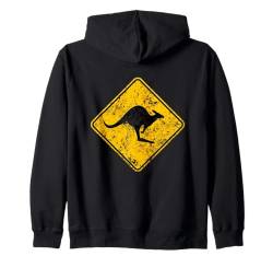 Vintage Känguru Straßenschild Australien Aussie Roo Erwachsene Kinder Kapuzenjacke von Australian Patriotic Tees