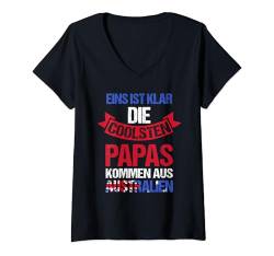 Damen Australier Aussie Papa Vater Australien T-Shirt mit V-Ausschnitt von Australien Australier Geschenk