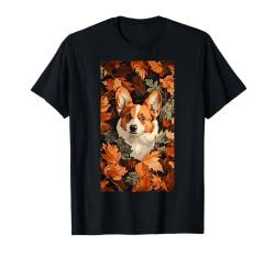 Pembroke Welsh Corgi Leaf Camouflage Muster Herbst T-Shirt von Autumn Dog lover Animal art Cute pets Nature