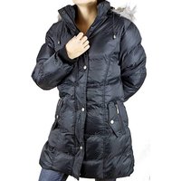 AvaMia Wintermantel Damen Wintermantel Fell Kapuze 1750 Flauschigen Fleece Innenfutter Schwarz Blau Braun Jacke Damenmantel Damenwintermantel Fellkapuze von AvaMia