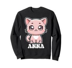 Anna Niedliches Katzen-Kätzchen-Design für Mädchen, Name Anna Sweatshirt von Awesome Anna Designs for Girls Name Anna