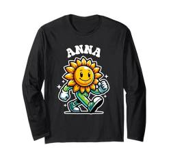 Anna Niedliches Sonnenblumen-Design für Mädchen Name Anna Langarmshirt von Awesome Anna Designs for Girls Name Anna