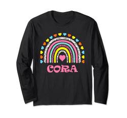 Cora Süßes buntes Regenbogen-Design für Mädchen Name Cora Langarmshirt von Awesome Cora Designs for Girls Name Cora