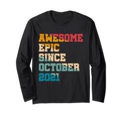 Geschenk für 3 Jahre altes Geschenk Awesome Epic seit Oktober 2021 3. Geburtstag Langarmshirt von Awesome Epic Since Birthday Gifts Store By Mj