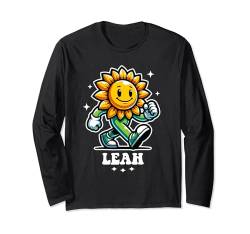 Leah Süßes Sonnenblumen-Design für Mädchen Name Leah Langarmshirt von Awesome Leah Designs for Girls Name Leah