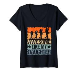 Damen Fantastisch, wie meine Tochter, Geschenke für Männer, lustiger Vater zum Vatertag T-Shirt mit V-Ausschnitt von Awesome Like My Daughter Fathers day Tee