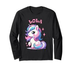 Lola süßes Einhorn-Design für Mädchen, Name Lola Langarmshirt von Awesome Lola Designs for Girls Name Lola