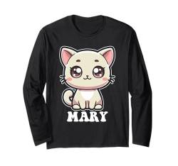 Mary Cute Kitty Katze Design für Mädchen Name Mary Langarmshirt von Awesome Mary Designs for Girls Name Mary