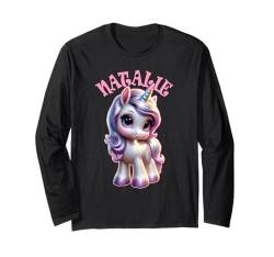 Natalie Süßes Einhorn Design für Mädchen Name Natalie Langarmshirt von Awesome Natalie Designs for Girls Name Natalie