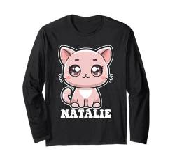 Natalie Süßes Katzen-Design für Mädchen Name Natalie Langarmshirt von Awesome Natalie Designs for Girls Name Natalie