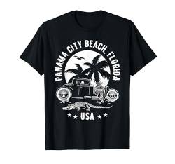 Hotrod-Design bei Sonnenuntergang am Strand von Panama City Beach in Florida T-Shirt von Awesome Panama City Beach Florida USA Designs