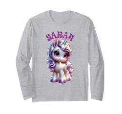 Sarah süßes Einhorn-Design für Mädchen Name Sarah Langarmshirt von Awesome Sarah Designs for Girls Name Sarah