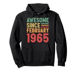 Tolles Geschenk zum 60. Geburtstag von Februar 1965 Pullover Hoodie von Awesome Since February Retro Birthday Gifts