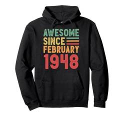 Tolles Geschenk zum 80. Geburtstag von Februar 1948 Pullover Hoodie von Awesome Since February Retro Birthday Gifts