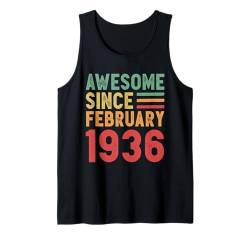 Tolles Geschenk zum 90. Geburtstag von Februar 1936 Tank Top von Awesome Since February Retro Birthday Gifts