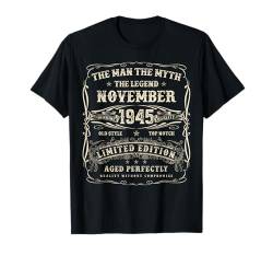 November 1945 79. Geburtstag Geschenke für Männer 79 Jahre alt Bday T-Shirt von Awesome Since November Birthday Gifts For Men