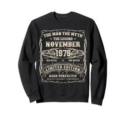 November 1978 46. Geburtstag Geschenke für Männer 46 Jahre alt Bday Sweatshirt von Awesome Since November Birthday Gifts For Men