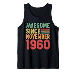 Tolles Geschenk zum 70. Geburtstag von November 1960 Tank Top von Awesome Since November Retro Birthday Gifts