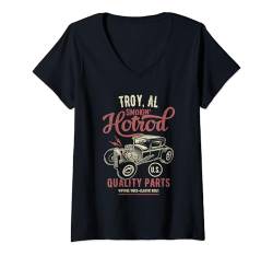 Damen Troy AL USA Hotrod Auto im Vintage-Stil, Design im Used-Look T-Shirt mit V-Ausschnitt von Awesome Troy AL USA Designs and Souvenirs