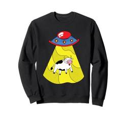 Kuh mit Alien und Ufo Sweatshirt von Awesome Ufo in Space Apparel & Accessories