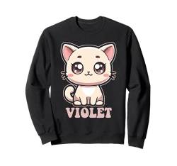 Violet Cute Kitty Cat Design für Mädchen Name Violett Sweatshirt von Awesome Violet Designs for Girls Name Violet