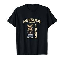 Geburtstag Awesome since 1982 Herren Damen Hunde T-Shirt von Awesome since Spruch Cooler Hunde Geburtstag