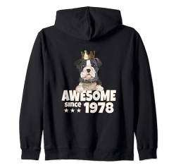 Geburtstag Awesome since 1978 Herren Damen Hunde König Kapuzenjacke von Awesome since Spruch Hunde König Geburtstag