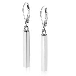 925 Sterling Silber Bar Drop Ohrringe baumeln für Frauen Teen Girls, französischer Stil Leverback Ohrhänger Tropfen hypoallergenes Schmuckgeschenk von Awesomeapex